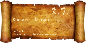 Kensch Tünde névjegykártya